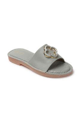 Buy ELLE Grey Fabric Slipon Women s Casual Flats Shoppers Stop