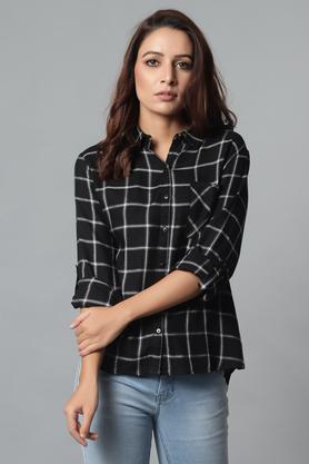 Black checkered shirt womens hotsell
