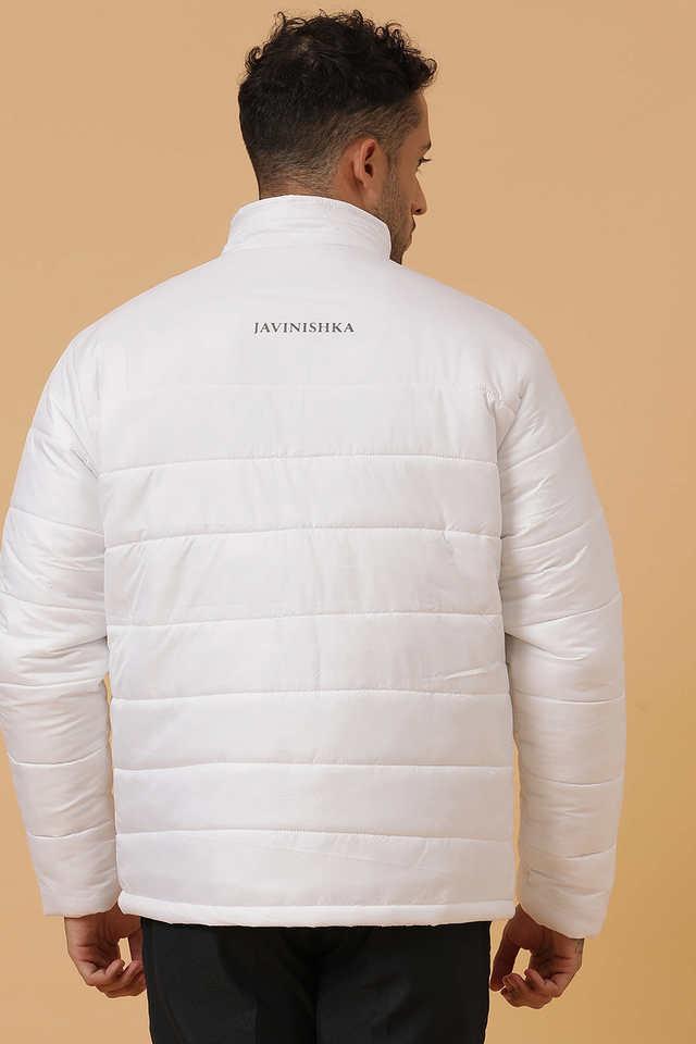 Buy JAVINISHKA White Solid Zipper Slim Fit Men's Winter Wear