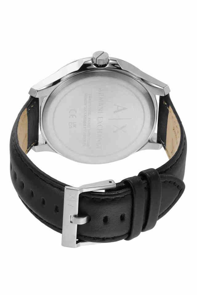 Armani exchange black outlet leather watch