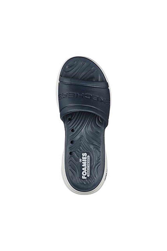 Buy SKECHERS Navy Synthetic Round Toe Mens Sliders Shoppers Stop