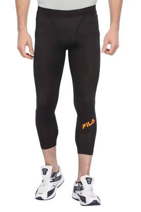 Buy FILA Black Mens Solid Sports Tights