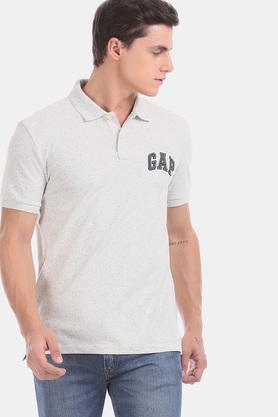 Buy GAP Mens White Short Sleeve Nep Pattern Polo Shirt Shoppers Stop