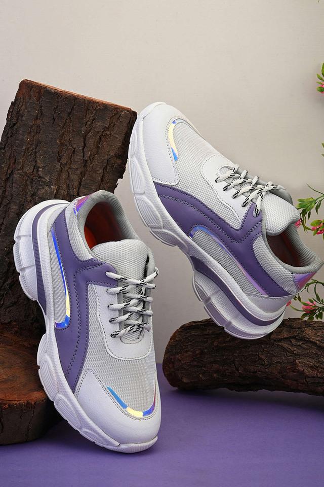 New Coach Women's City Sole Court Sneakers shoes lace up white blue lilac  purple