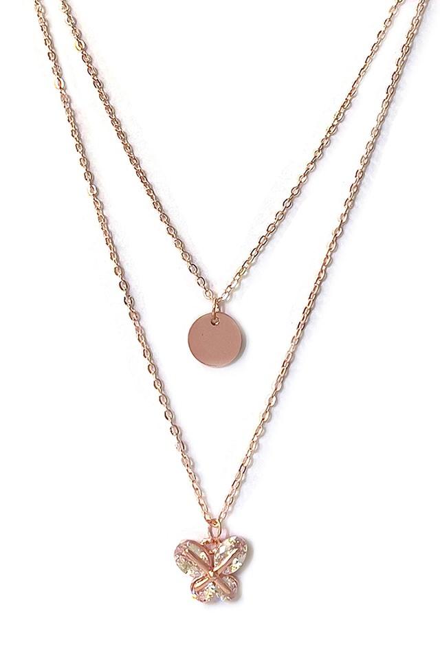 Moon Star Single Rose Gold Layered Chain – Fahrya