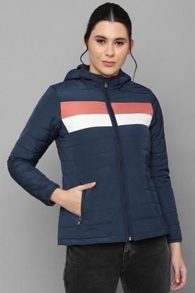 Buy ALLEN SOLLY Navy Solid Cotton Regular Women s Jacket