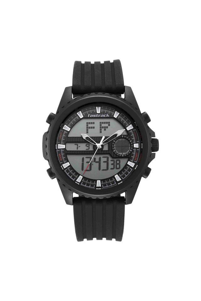 Mens Black Dial Analogue Digital Multifunction Watch