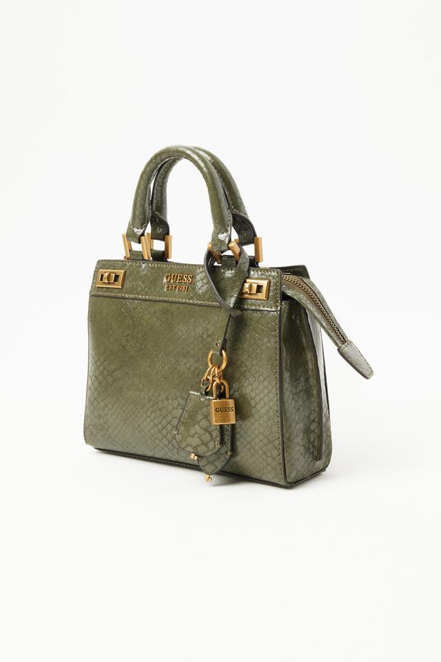 GUESS Katey Mini Top Zip Shoulder Bag Olive