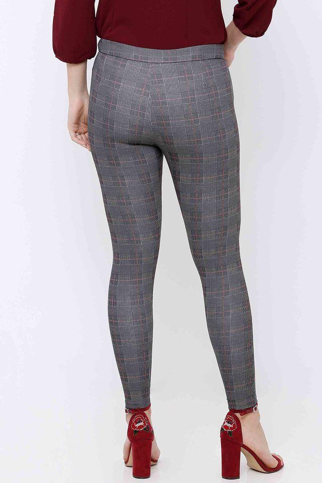 Jersey Checked Straight Leg Trousers | M&S Collection | M&S