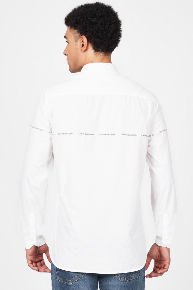 Calvin Klein Jeans Men Printed Casual White Shirt - Buy Calvin