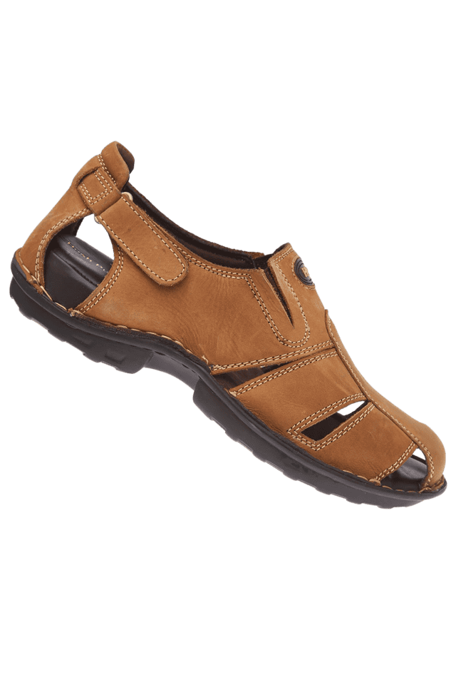 Mens Hush Puppies 'Austin Mule Sandal' Brown Leather Casual Sandals | eBay