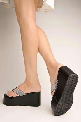 Black platform sandals hot sale