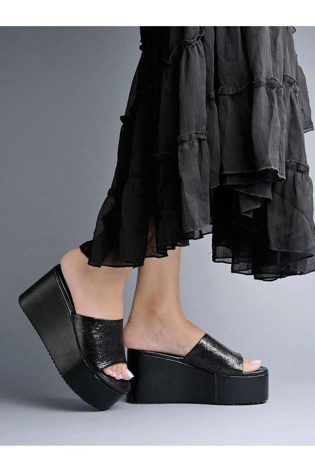 Black platform slide discount sandals