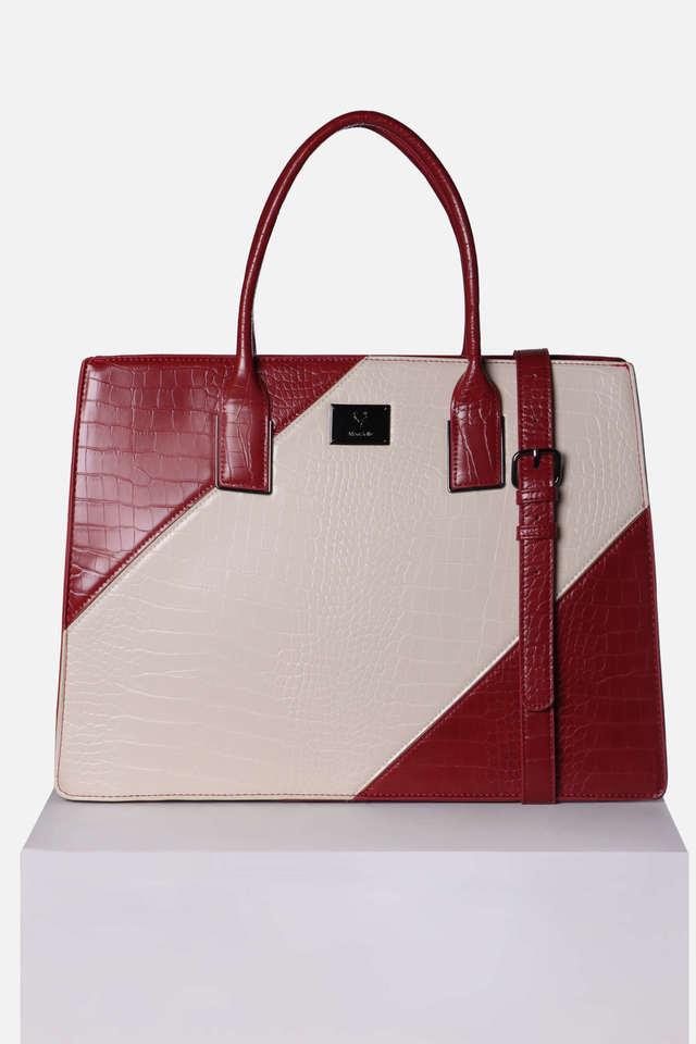 Buy ALLEN SOLLY Cherry Textured PU Zipper Closure Women s Formal Laptop Bag Shoppers Stop