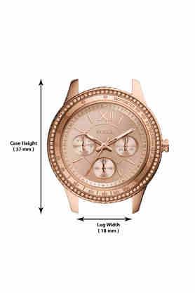 Buy FOSSIL Womens 37 mm Stella Sport Rose Gold Dial Stainless