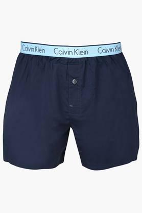 Calvin Klein Slim Fit Woven Boxer in Blue for Men