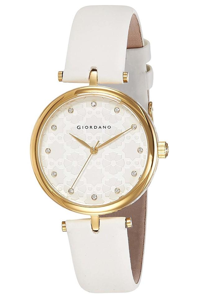 Giordano analog white 2025 dial women's watch