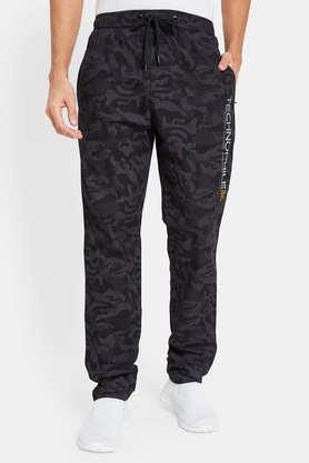 Buy OCTAVE Black Camouflage Cotton Regular Fit Men's Track pant