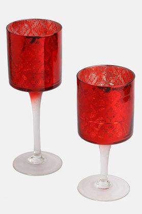 Glass goblet on sale candle holders