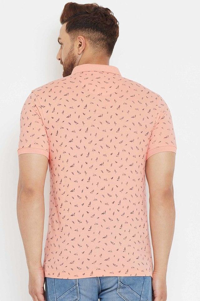 Buy CRIMSOUNE CLUB Pink Printed Cotton Slim Fit Mens T-Shirt