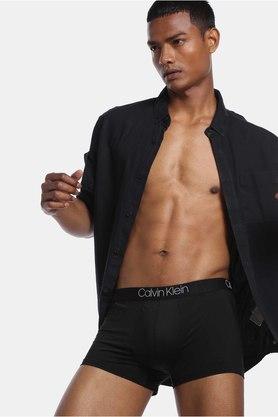 Buy CALVIN KLEIN UNDERWEAR Black Solid Nylon Stretch Men's Trunks