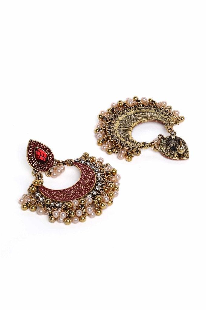 Buy Gold Plated Silver Dangler Earrings for Women Online at Fabindia |  20021087