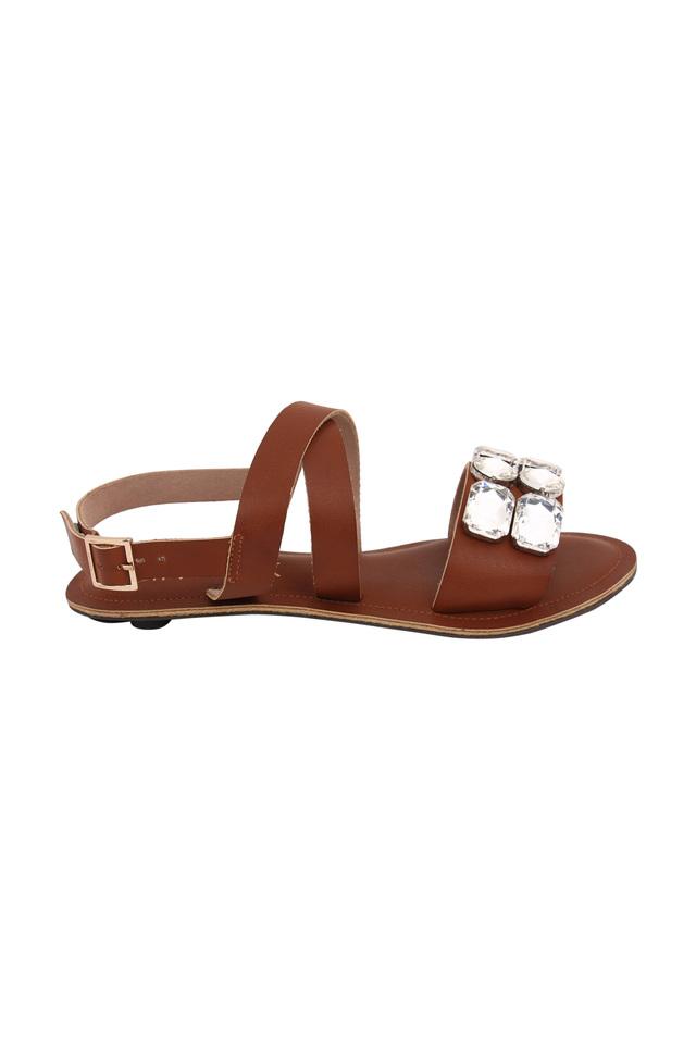 Buy Catwalk Cross Strap Sandals Brown online