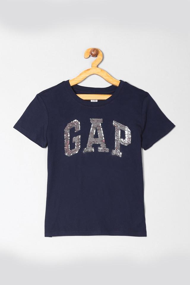 Buy GAP Blue Girls Blue Flippy Sequin Logo T Shirt Shoppers Stop