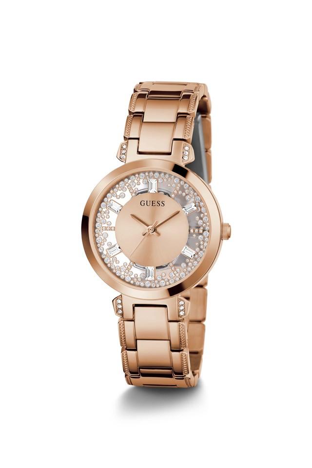 Guess women's stainless outlet steel crystal casual watch