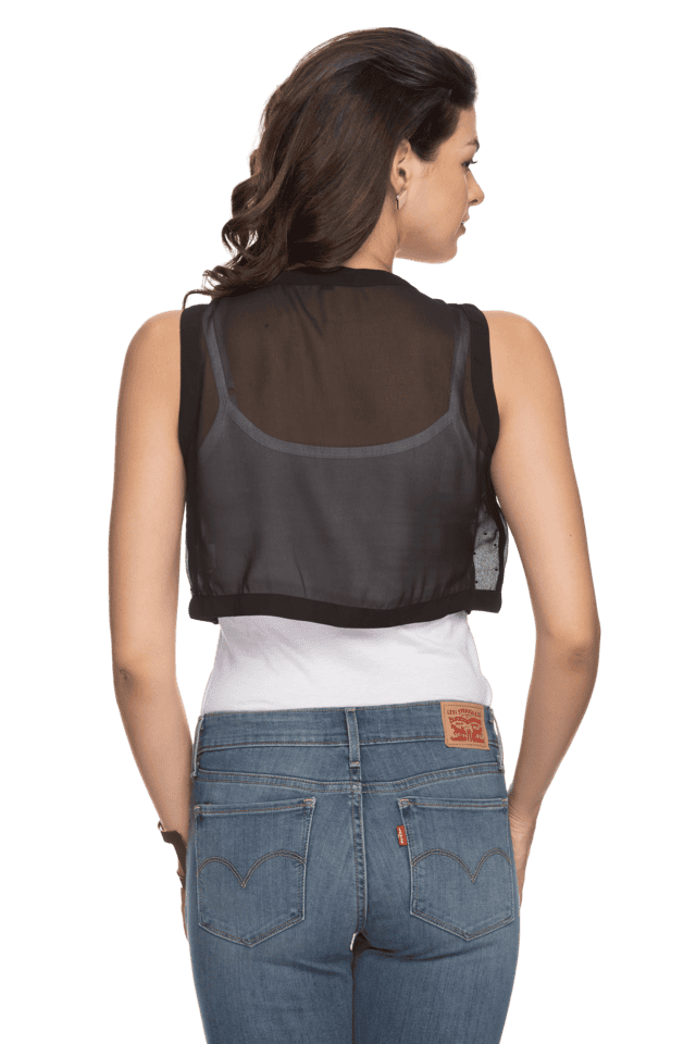 Black sleeveless cheap shrug