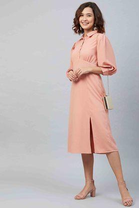 Polyester casual dresses sales