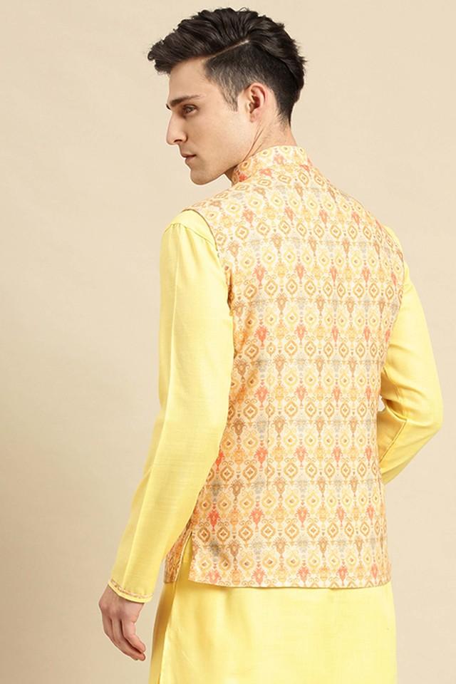 Yellow nehru jacket new arrivals