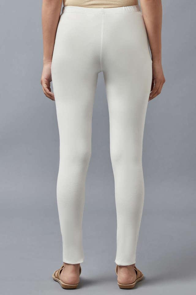 Buy Groversons Paris Beauty White Cotton Leggings For Women - White Online