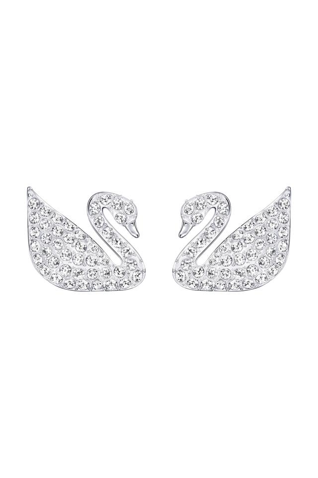 Swarovski Swarovski Iconic Swan stud earrings, Swan, Gray, Ruthenium plated