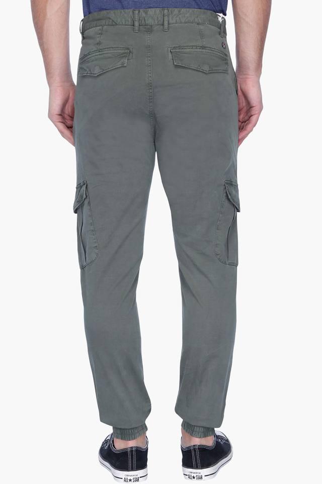 Solid Slim Fit Cargo Pants