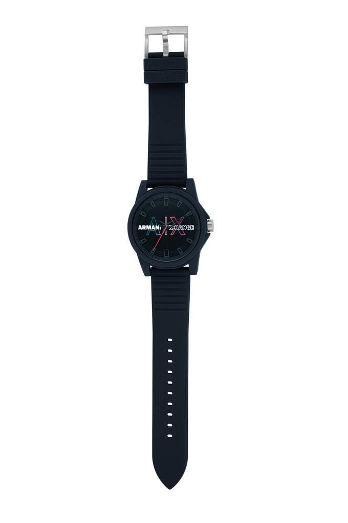 Armani exchange 2024 black silicone watch