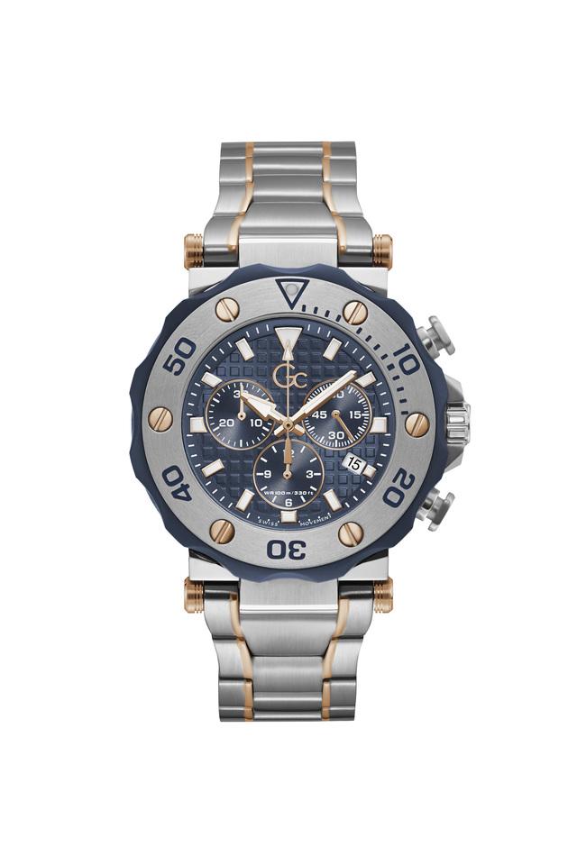 Mens Sport Chic Collection Blue Dial Stainless Steel Chronograph Watch Y63001G7MF