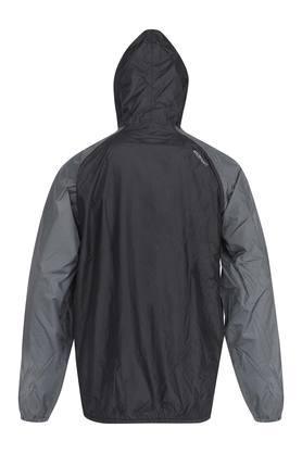 Men's slim fit black solid outlet raincoat