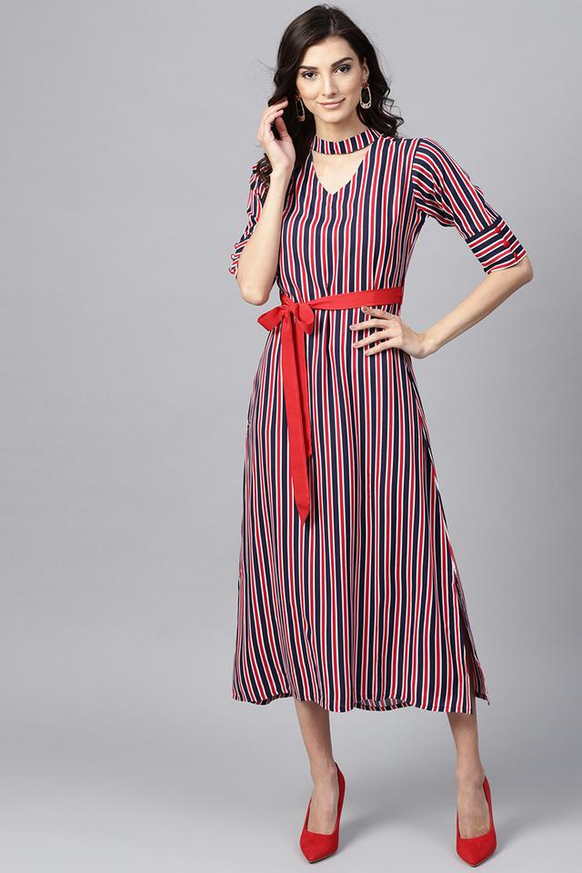 belt neck dress