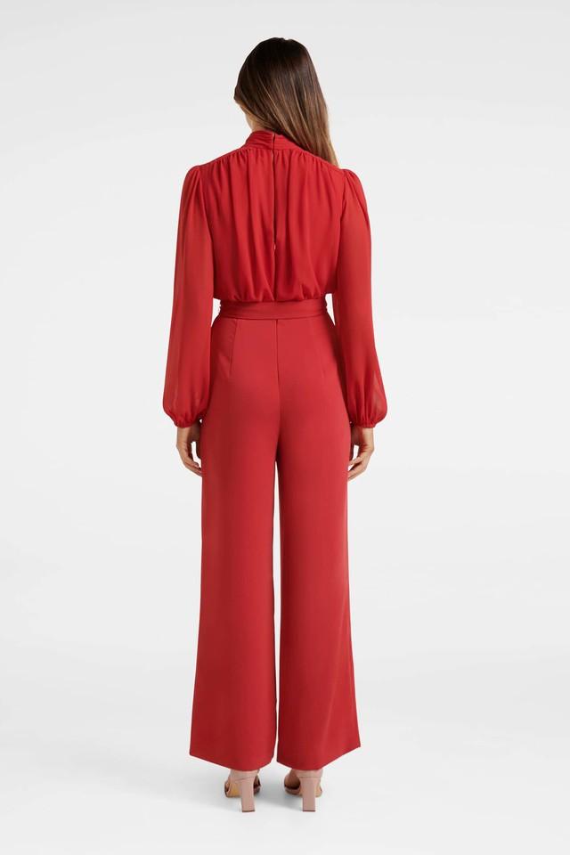 Red 2024 jumpsuit sleeves