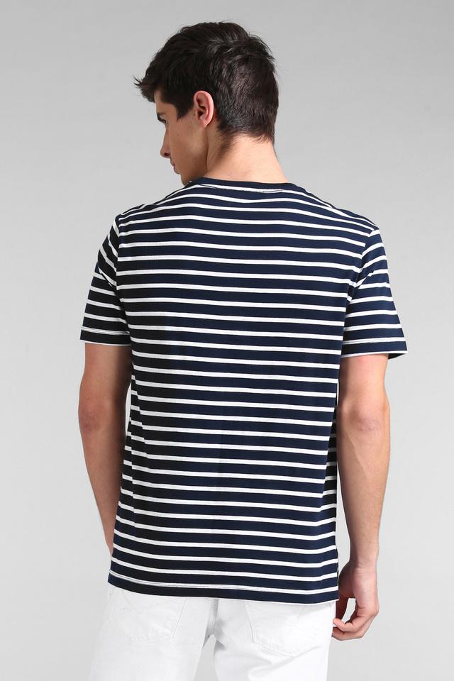 Mens Blue Stripe Pocket T Shirt