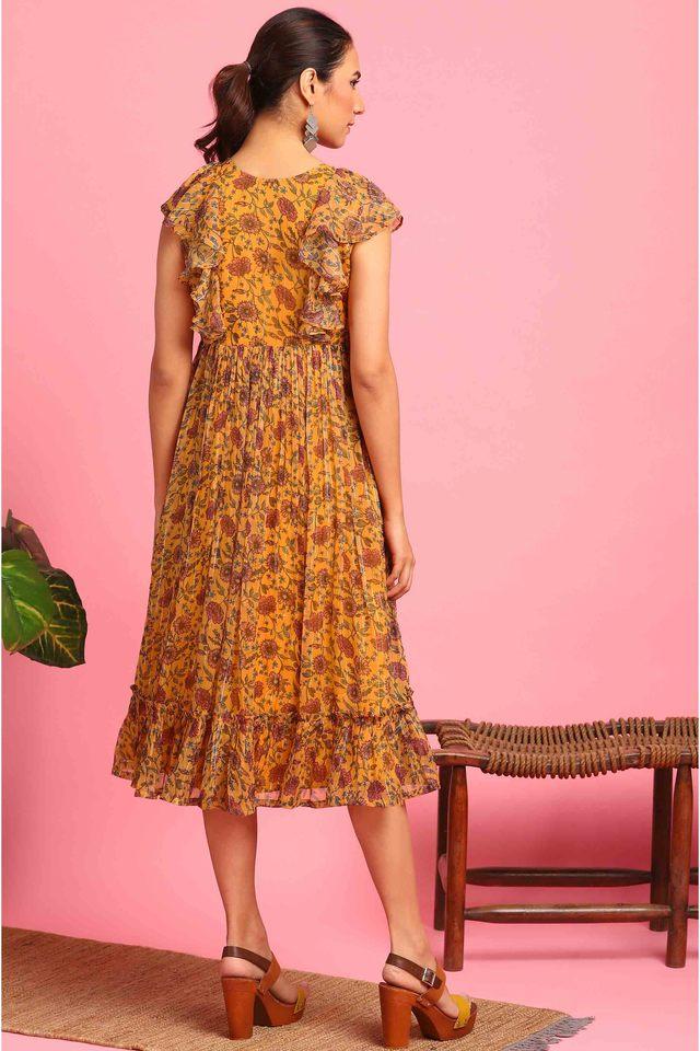 JANASYA -  Mustard Ethnic Dresses - Main