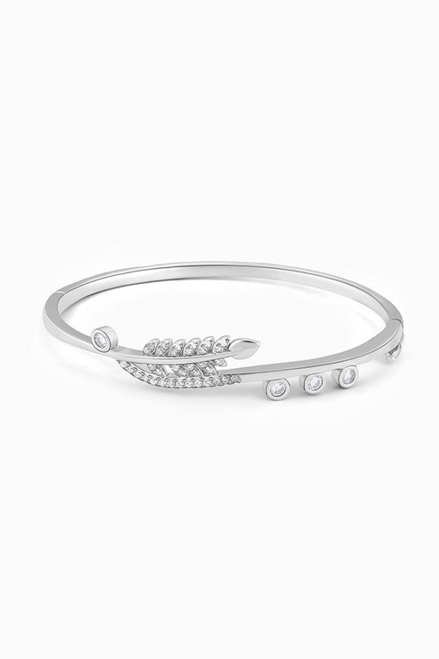 Buy GIVA Silver Shiny Leaf Bracelet