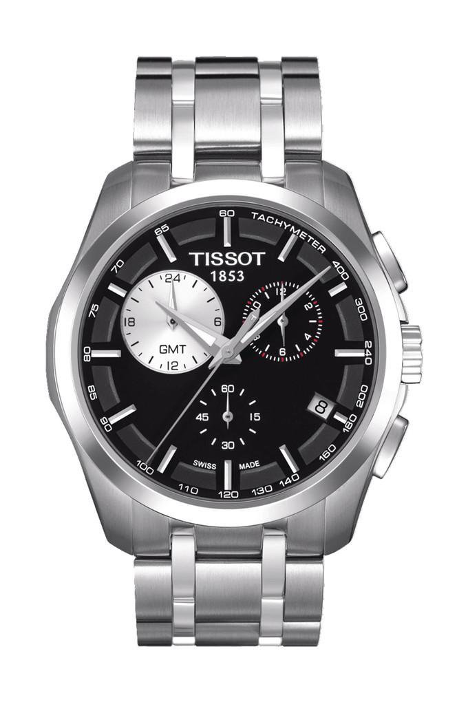 Buy TISSOT Mens Black Dial Stainless Steel Chronograph Watch