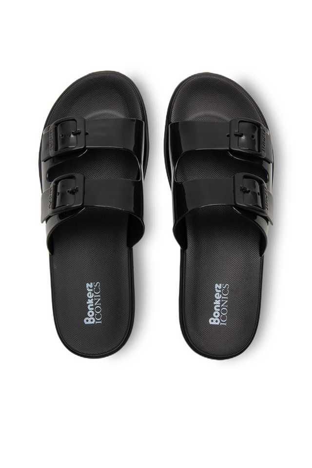 Black slides with discount studs