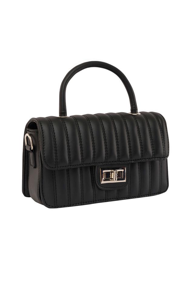 Lino perros black faux leather online handbag