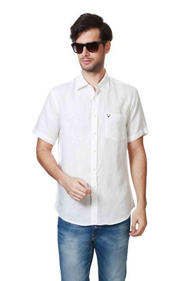 Allen solly white linen shirts shop