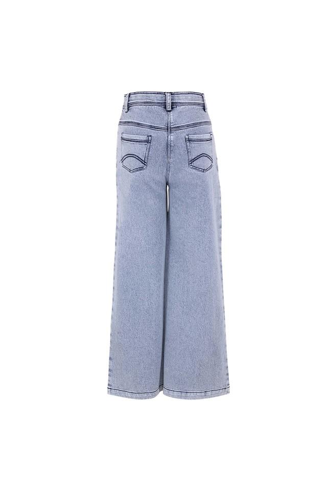 Girls Elastic Waist Baggy Denim Pants Relaxed Fit Wide Leg - Temu