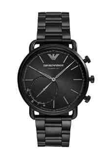 Buy EMPORIO ARMANI Mens 43 mm Aviator Black Dial Stainless Steel