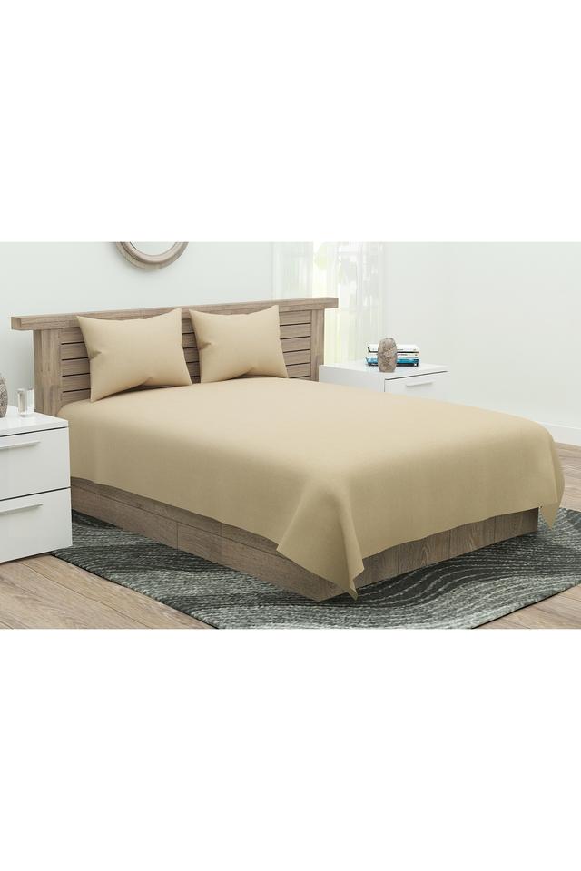 Buy PORTICO Slub Double Bed Sheet with Pillow Cover Shoppers Stop